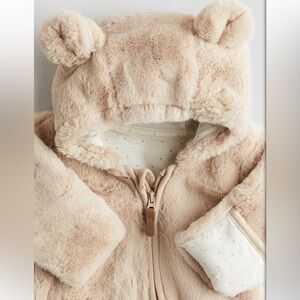 H&M Fuzzy Bear Hoodie - Beige